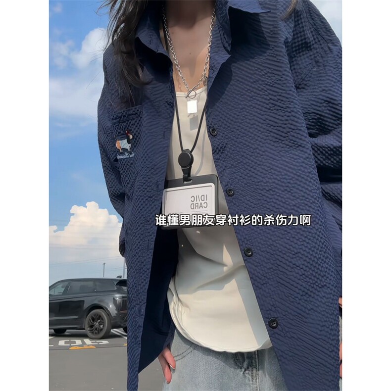 XZ809A/SYR23/特P28/控55泡泡格腊肠狗绣花长袖衬衫，男装衬衫，星座809A(原222-1)