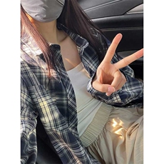 控价59港风格子衬衫宽松外套男女衬衣百搭格子外套CS2410P40，男装衬衫，电商A128