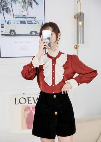 【现货】2021超重磅春装立体木耳边缎面小衫,女装其它,伊洛姿