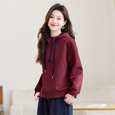 长期有货休闲连帽卫衣女外穿2026春秋新款小个子短款洋气宽松上衣，女装短外套，璐依舞