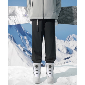 24冬款保暖单板双板中性大码防水防风登山滑雪裤HK1163J加绒-P100