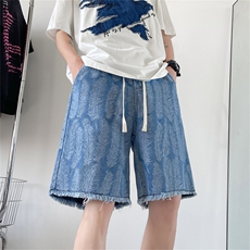 K138/P45牛仔短裤男夏季宽松五分裤水洗街头中裤百搭休闲裤，男装牛仔裤，电商基地A050