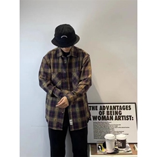 复古长袖衬衫春秋季新款休闲宽松上衣外穿-CS01-网图，男装衬衫，星座1002-2