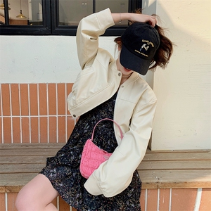 美式复古宽松白色短外套女2025春秋独特漂亮又酷又飒工装夹克上衣图片