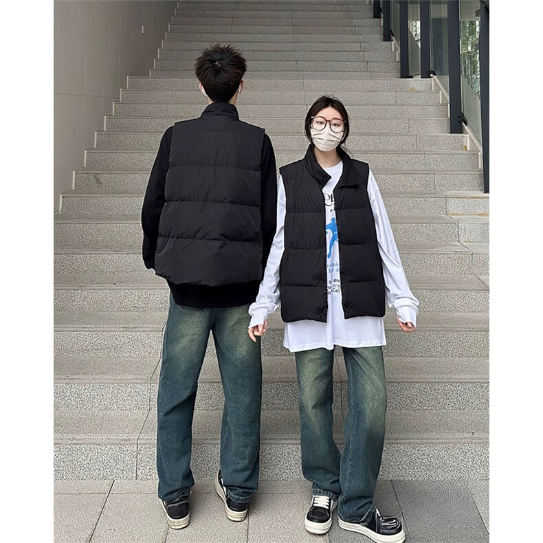 现货5W件冬季三防硬挺boxy短款立领棉衣马夹外套加厚马甲保暖棉服,男装棉衣,电商A443
