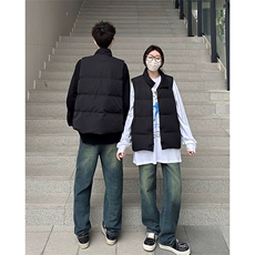 现货5W件冬季三防硬挺boxy短款立领棉衣马夹外套加厚马甲保暖棉服，男装棉衣，电商A443