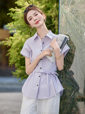 2025年夏季新款时尚套装轻奢高级显气质上身显瘦衬衫阔腿裤套装，女装套装/套裙，米莱