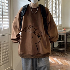 圆领卫衣男大码加厚加绒长袖t恤男S6166-P28加绒款-P33，男装卫衣，电商A040