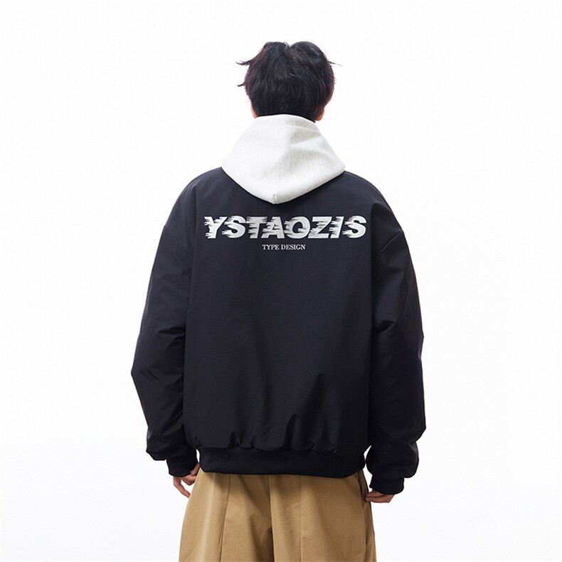 白底抖音直播带货得物高品质棒球领飞行夹克棉衣M1356P88,男装夹克,电商C408(原B339-1)