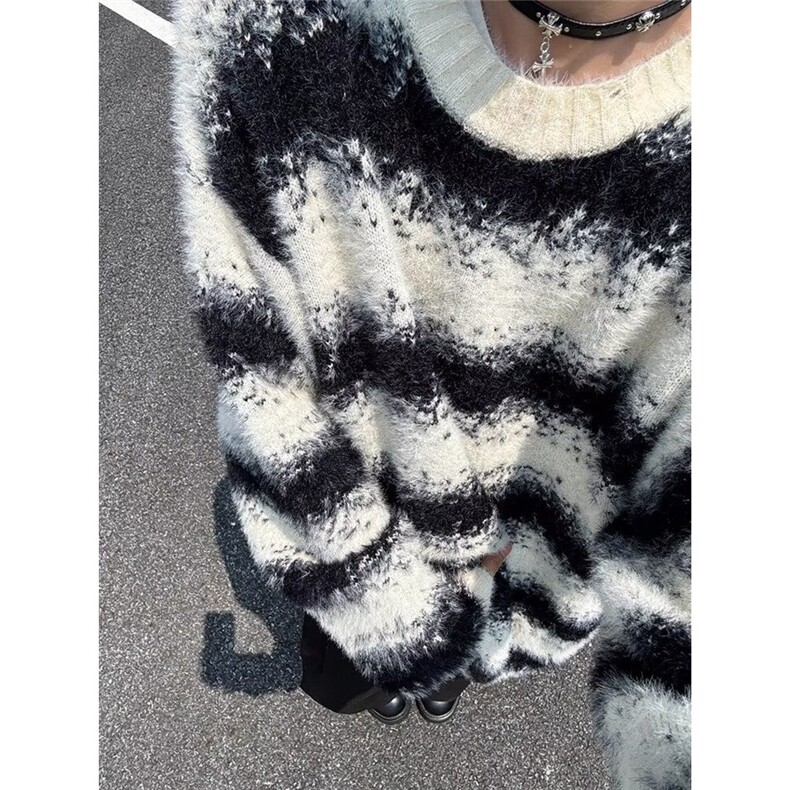 高质量强感刷毛貂毛毛衣气质潮流简约ins新款时尚流行原宿慵懒，男装针织衫/毛衣，星座506A