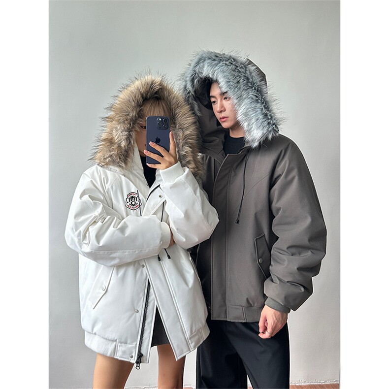 夹棉加厚棉衣烫花可拆卸毛领保暖复古派克服DT53085-TP120208,男装棉衣,电商A102