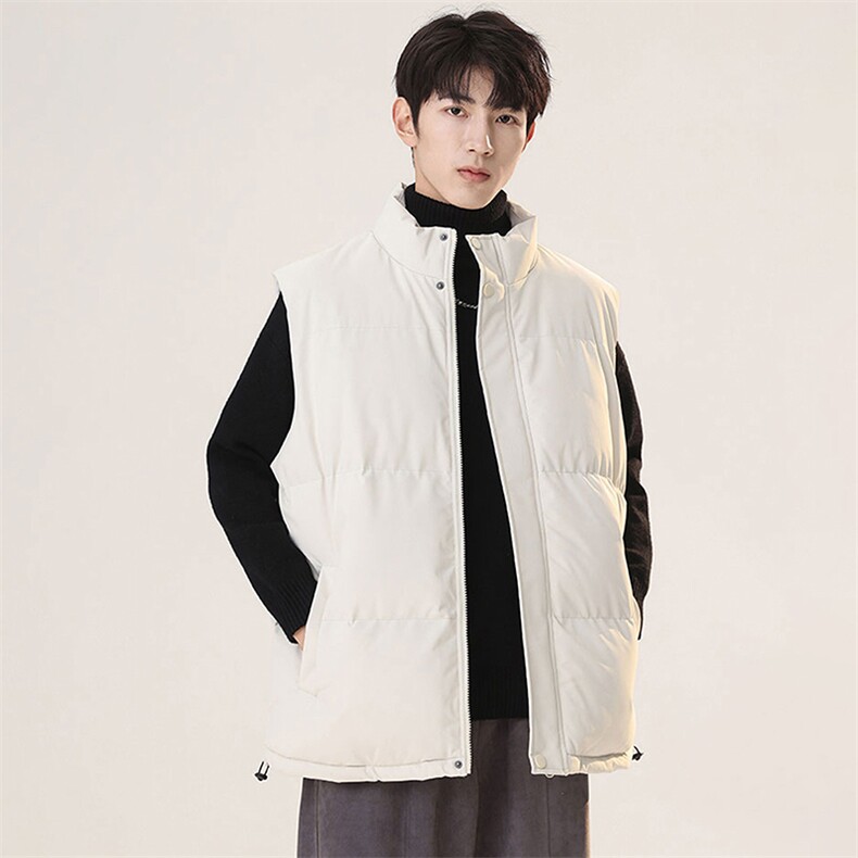 现货5W件冬季三防硬挺boxy短款立领棉衣马夹外套加厚马甲保暖棉服，男装棉衣，电商A486-1