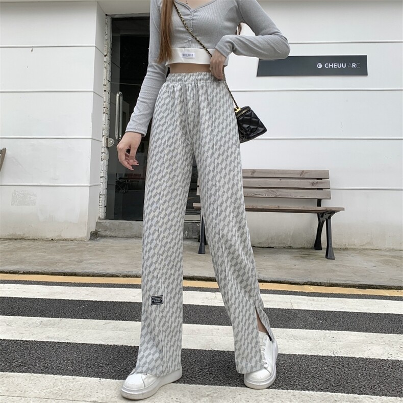 休闲裤夏季薄款宽松裤子美式高街直筒裤K106-P40图片
