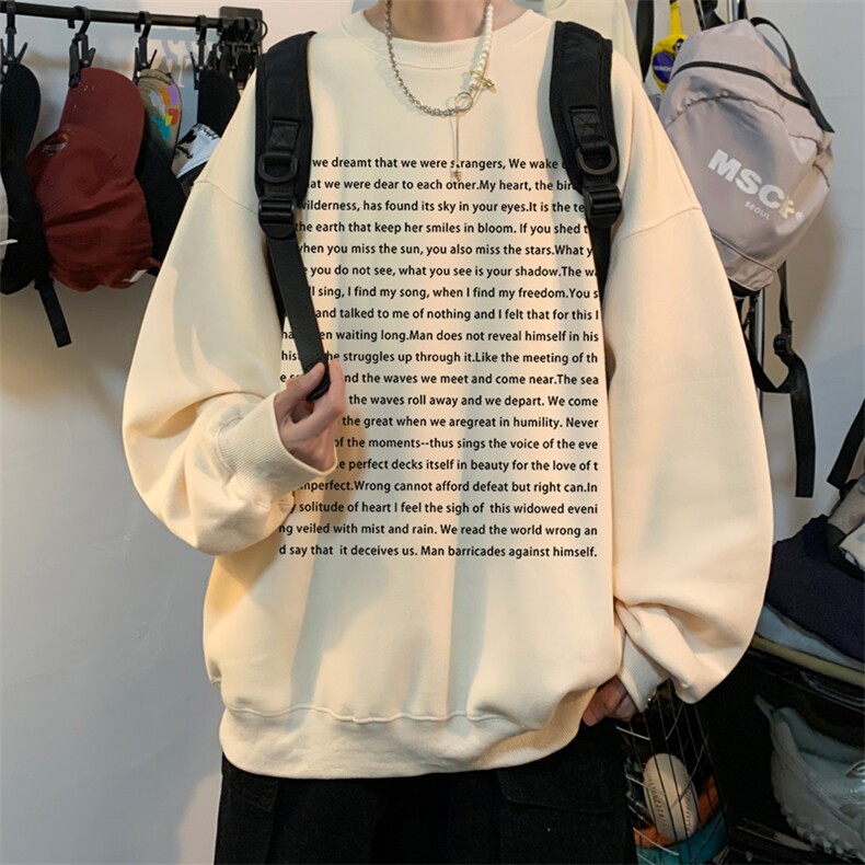 ！圆领卫衣男装港风长袖T恤男外套男WY165-P28,男装卫衣,电商B367