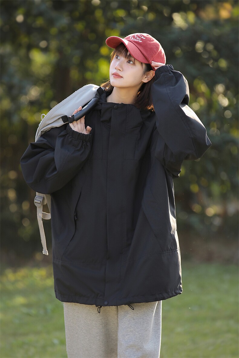 2025秋季户外三防冲锋衣夹克男女同款连帽防风登山外套23657-P30,男装夹克,星座1402-3