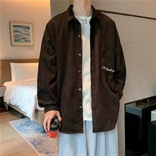 春秋季灯芯绒长袖衬衫男加肥加大日系韩版潮流宽松外套W1129-P38，男装夹克，星座512-4