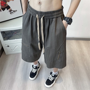 日系复古工装短裤男夏季oversize潮牌宽松百搭bf五分裤 K7060-P34图片