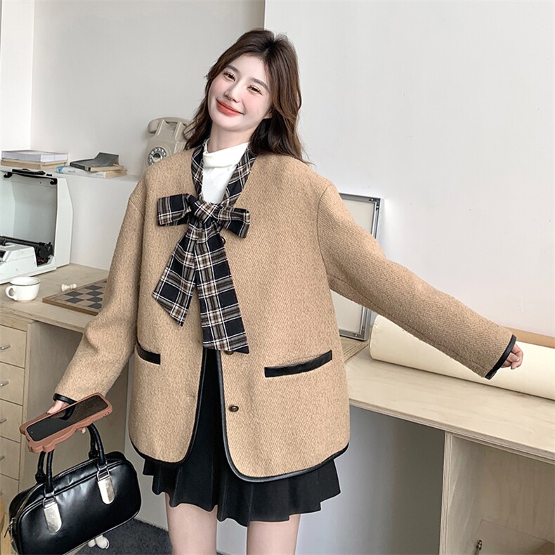 蝴蝶结小香风外套女早春2025新款绝美超火高级感气质名媛小个子,女装毛呢外套,2C198