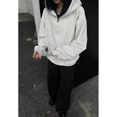 半拉链加绒卫衣男宽松秋冬加绒卫衣银狐绒帽衫外套W77，男装卫衣，星座1116A（原606A-3）