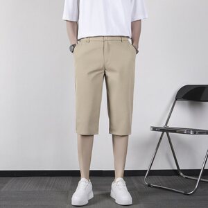百搭ins潮流新款日系慵懒夏季冰丝商务休闲短裤六分裤宽松 KA70图片