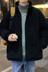 冬季加绒加厚立领大码棉衣青少年男女纯色清新棉服外套 6223-P100图片