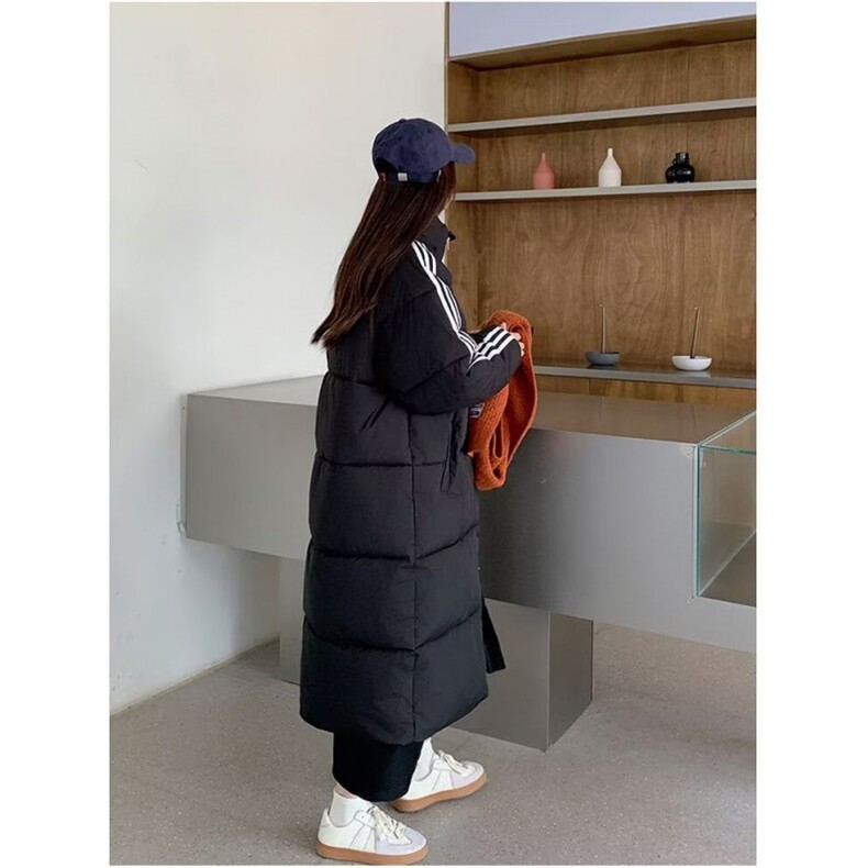 羽绒棉服女款2025年新款韩版宽松连帽情侣中长款加厚显瘦外套潮,男装棉衣,星座506A