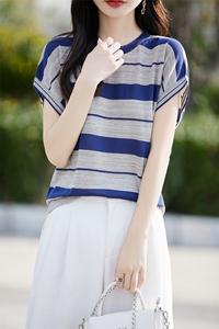 夏季新款简约莱赛尔天丝短袖女宽松百搭显瘦时尚休闲上衣图片