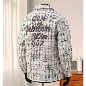 1港风小香风大码M-5XL中性情侣潮长袖衬衫男CCS8019P45加绒P55图片
