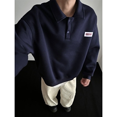 WY807-尺码M-3XL-P35-polo领卫衣美式情侣长袖翻领上衣外套，女装短外套，星座1811B