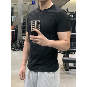 25夏季新款高品质透气舒适印花短袖T恤肌肉男705-1-T008-P55图片