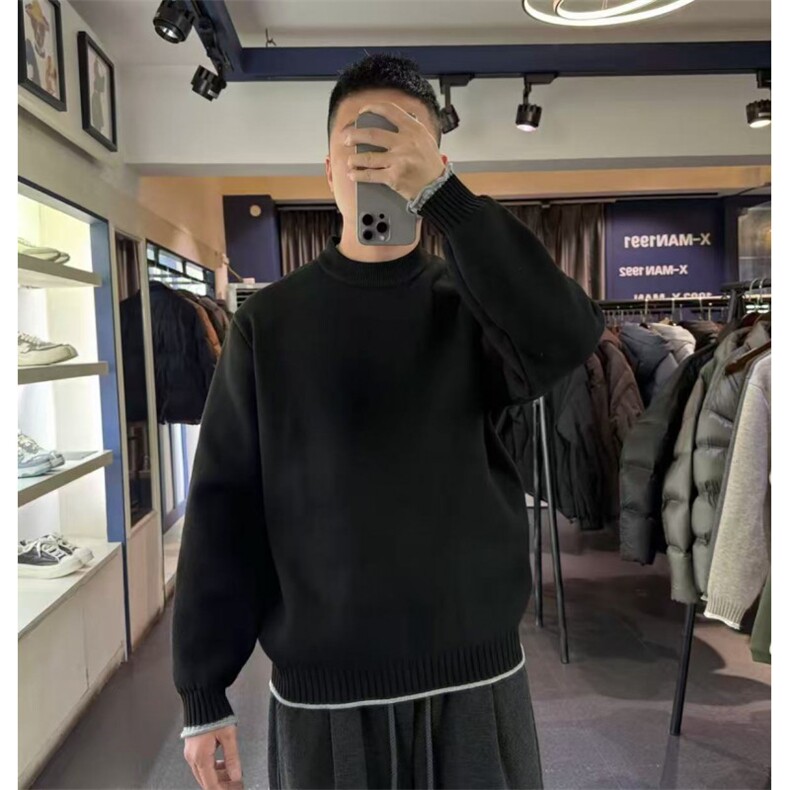 网图慎用B216MY5166特P65男加厚卷边毛衣高克重700g，男装针织衫/毛衣，电商B216（原B302）