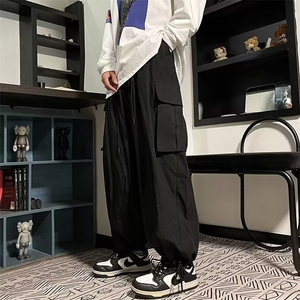 裤子高街潮ins大口袋美式复古工装裤男直筒宽松阔腿裤K0737-P45图片