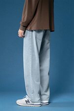 牛仔裤男宽松直筒2021新款秋冬潮流韩版牛仔长裤K601P50控68，男装牛仔裤，电商A102B