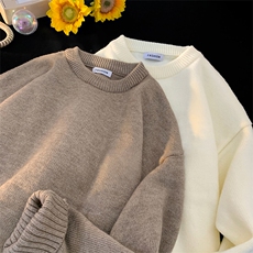 广东高品质色纱原线真北极绒（非染色）纯色秋冬圆领毛衣P48控68，男装针织衫/毛衣，电商B219A