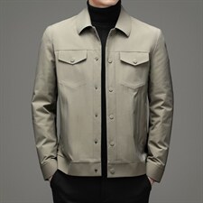 新款冬季鹅绒羽绒服男士休闲翻领中青年外套夹克SNNYR82013-P165图片