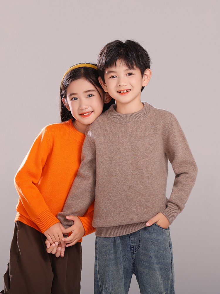 简约纯色百搭舒适合身儿童多色选择羊毛衫,童装儿童羊毛衫,拓晨羊绒