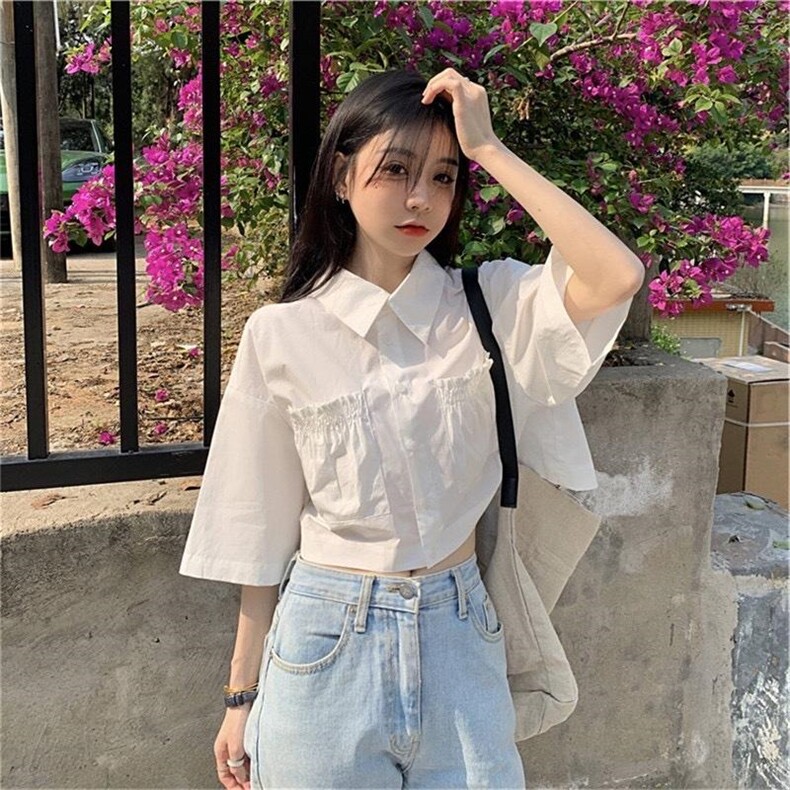 新款现货口袋打皱短款小衫，其它，魅力布梵