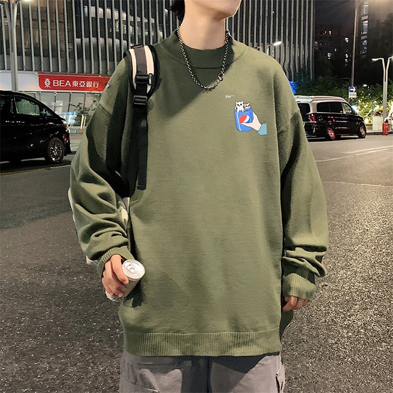 半高领毛衣男士大码针织衫男毛线衣男M18262-P45加绒款-P65,男装针织衫/毛衣,电商A040