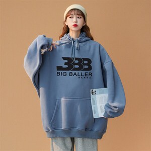 2024春季新款潮流百搭连帽潮牌ins中性宽松连帽卫衣 W255 P35控58图片