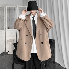 20年秋冬新款大码双排扣格纹休闲便西外套DS-B293-E757-P85，男装西服，电商A306