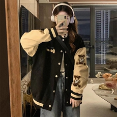 美式潮牌情侣设计感夹克宽松复古重工刺绣棒球服外套女男C388-90，男装夹克，星座911-2(原星座613-2）