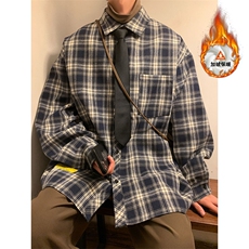 冬季格子衬衫休闲内搭衬衣高级感外套男C2158-特P28/CJ9738-特P40，男装衬衫，电商A007