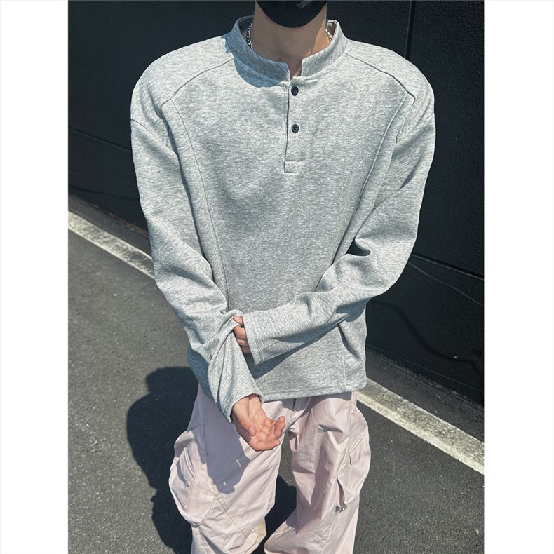 【图】POLO衫翻领卫衣长袖T恤W989/特P22浅灰2有加绒,男装Polo衫,电商A094