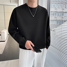 轻熟风~2025早春新款重磅麂皮绒纯色卫衣男W011/P45，男装卫衣，电商B331