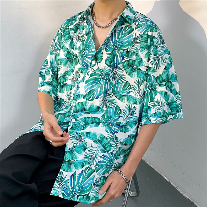 夏威夷风三亚泰旅游短袖花衬衫男休闲沙滩服T5107-P26图片