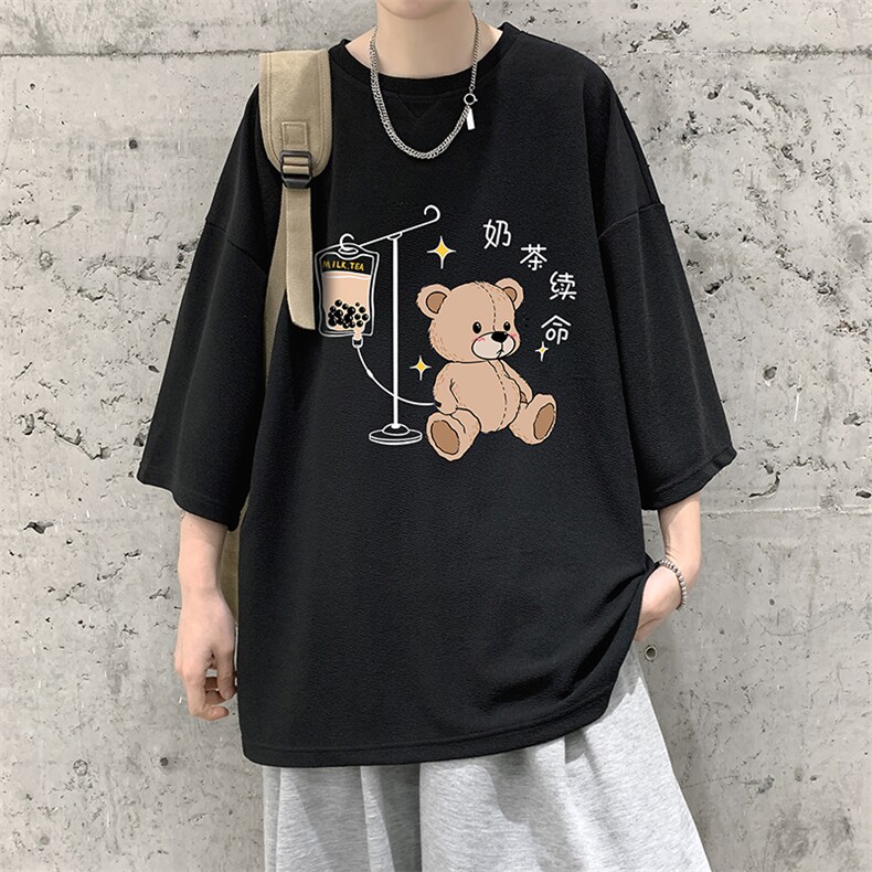 Q11194-P30 春夏季七分袖t恤男大码五分袖男短袖中袖 大皂风图片