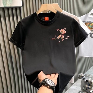 H0851-P35原版重工刺绣220克休闲情侣款短袖t恤图片