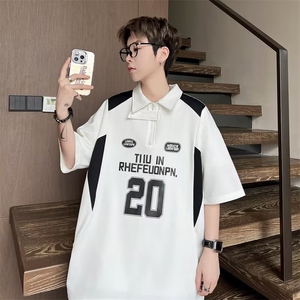 polo衫短袖男美式高级感重磅t恤夏季潮牌潮流衣服WB271-P35图片