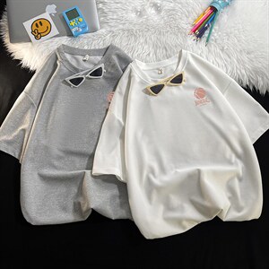 HT73237-P22 华夫格t恤男短袖男大码五分袖 毛毯图片