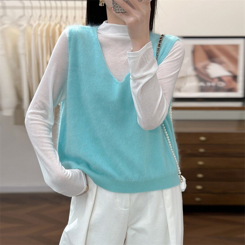 2025年秋季时尚百搭通勤简约休闲马甲，女装马甲，仟禧羊绒